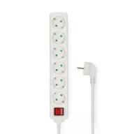   Nedis ESOC630F2WT 6 aljzatos kapcsolós (6-os) elosztó, 3 m, 3680 W, 16 A