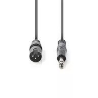   Nedis COTH15100GY15 balanced/szimmetrikus félprofi audio kábel, 6,35mm sztereo jack dugó - 3p XLR dugó, hossz 1,5m