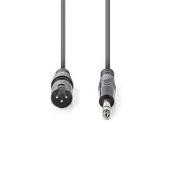   Nedis COTH15100GY30 balanced/szimmetrikus félprofi audio kábel, 6,35mm sztereo jack dugó - 3p XLR dugó, hossz 3m