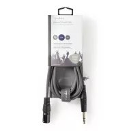   Nedis COTH15100GY30 balanced/szimmetrikus félprofi audio kábel, 6,35mm sztereo jack dugó - 3p XLR dugó, hossz 3m
