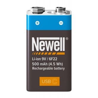   NEWELL 9V - os akkumulátor, USB-C port, 500 mAh, 6F22, USB-A/USB-C kábel tartozék, 40 hónap garancia, 1200 töltés