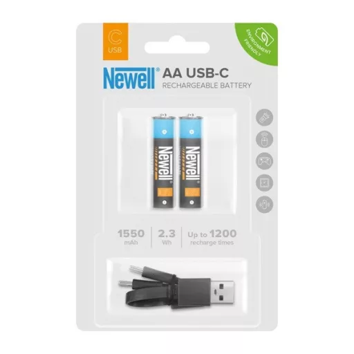 NEWELL USB-C 1550 ceruza elem akkumulátor, R6, AA,  tartozék USB-A / USB-C kábel, 40 hónap garancia