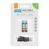   NEWELL USB-C 500  mikro elem akkumulátor, R3, AAA,  1,5 V, tartozék USB-A / USB-C kábel, 40 hónap garancia