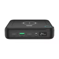   NEWELL GP12 vezeték powerbank, 24.000 mAh, 8 adapter, LED kijelző, vezeték nélküli töltés,