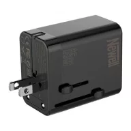   NEWELL GAN gyorstöltő adapter utazáshoz, 65W, AC aljzat, 1 db USB-A port 2 db USB-C port, kivehető dugók