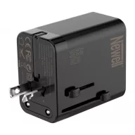   NEWELL GAN gyorstöltő adapter utazáshoz, 65W, AC aljzat, 1 db USB-A port 2 db USB-C port, kivehető dugók