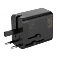   NEWELL GAN gyorstöltő adapter utazáshoz, 65W, AC aljzat, 1 db USB-A port 2 db USB-C port, kivehető dugók