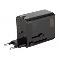   NEWELL GAN gyorstöltő adapter utazáshoz, 65W, AC aljzat, 1 db USB-A port 2 db USB-C port, kivehető dugók