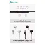   Devia Smart Series M2 Metal In-Ear sztereó fülhallgató - USB-C (Type-C), fekete