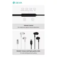   Devia Smart Series M1 Metal In-Ear sztereó fülhallgató - USB-C (Type-C), ezüst