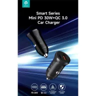   Devia Smart Series Mini 30W PD+QC USB+Type-C autós töltő adapter - fehér