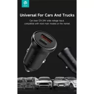   Devia Smart Series Mini 30W PD+QC USB+Type-C autós töltő adapter - fehér