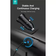   Devia Smart Series Mini 30W PD+QC USB+Type-C autós töltő adapter - fehér