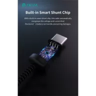   Devia Gracious Series 60W PD USB-C - USB C (Type-C) adat- és töltőkábel, fekete, 1m