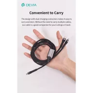   Devia Extreme Speed Series 60W+12W Type-C/Type-C + Lightning adat- és töltőkábel1.2m - fekete