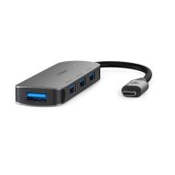   Nedis CCGB64220GY01 4 portos USB-C hub, USB-C dugó (USB C) to 4x USB A 3.2 Gen1