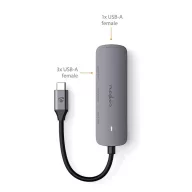  Nedis CCGB64220GY01 4 portos USB-C hub, USB-C dugó (USB C) to 4x USB A 3.2 Gen1