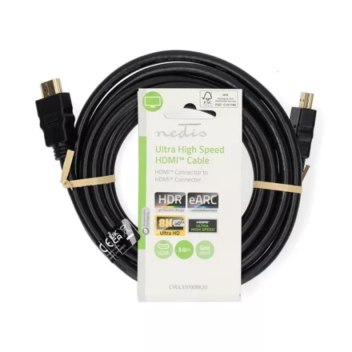 Nedis CVGL35000BK30 ultra HDMI 2.1 kábel, 8K@60Hz, 48 Gbps, 3 m