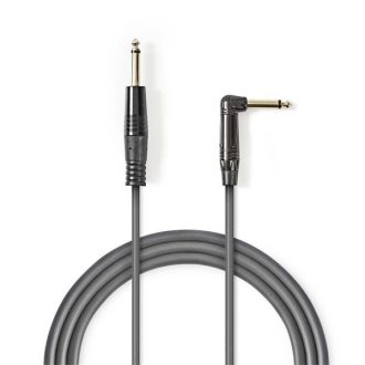   Nedis COTH23005GY30 félprofi audio kábel, 6,35mm mono jack dugó - dugó, hossz 3m, rugalmas