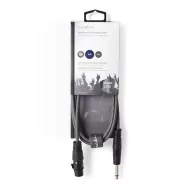   Nedis COTH15120GY15 unbalanced / asszimetrikus félprofi audio kábel, 6,35mm mono jack dugó - 3p XLR aljzat, hossz 1,5m