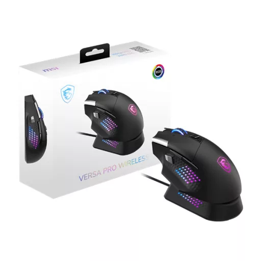 MSI ACCY VERSA PRO W + MOUSE DOCK PRO Wireless Gaming Mouse, Black