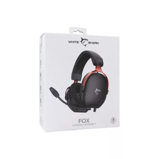 White Shark FOX-B, GH-2445B, gamer fejhallgató, mikrofonnal, fekete