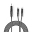 Nedis COTH22200GY15 félprofi audio kábel, 3,5mm sztero jack dugó - 2 x RCA dugó, 1.5m, rugalmas