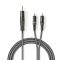 Nedis COTH22200GY30 félprofi audio kábel, 3,5mm sztero jack dugó - 2 x RCA dugó, 3m, rugalmas