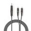 Nedis COTH22200GY30 félprofi audio kábel, 3,5mm sztero jack dugó - 2 x RCA dugó, 3m, rugalmas