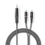Nedis COTH22200GY30 félprofi audio kábel, 3,5mm sztero jack dugó - 2 x RCA dugó, 3m, rugalmas