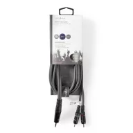   Nedis COTH22200GY30 félprofi audio kábel, 3,5mm sztero jack dugó - 2 x RCA dugó, 3m, rugalmas