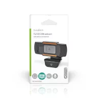   Nedis WCAM100BK (webcam) webkamera 1920x1080 full Hd, 30fps, sztereo mikrofon, lencsevédő