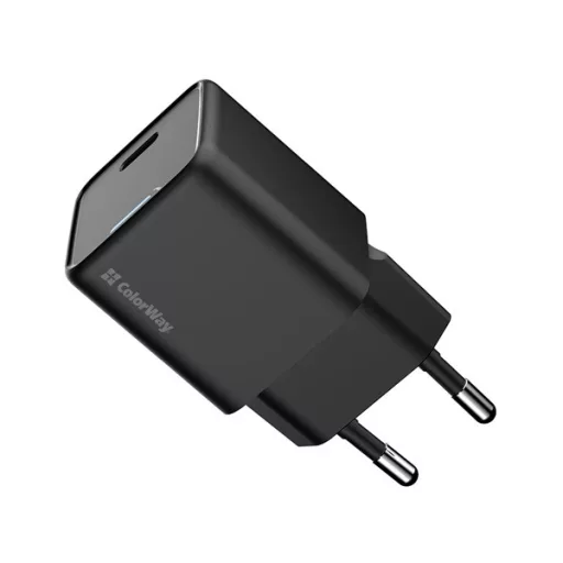 COLORWAY AC töltő GaN Mini CW-CHS052PD-BK 25W PD port PPS USB-C fekete