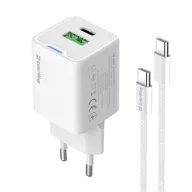   COLORWAY AC töltő GaN Mini CW-CHS053PDC-WT 30W PD port PPS USB (Type-C PD + USB QC4.0) kábel Type-C