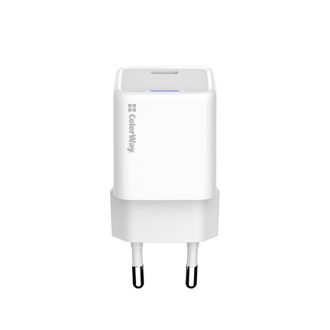   COLORWAY AC töltő GaN Mini CW-CHS054PD-WT 30W PD port PPS USB-C fehér