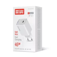   COLORWAY AC töltő GaN Mini CW-CHS057PD-WT 45W PD port PPS USB-C fehér