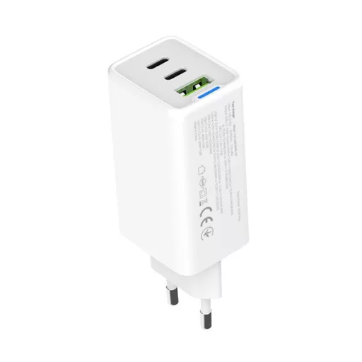 COLORWAY AC töltő GaN Mini CW-CHS058PD-WT 65W PD port PPS USB (USB-2C1A) fehér