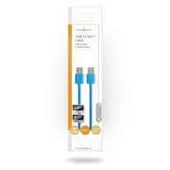   Nedis CCGP61000BU20 USB3.2 USB A dugó - USB-A dugó, 5 Gbps, 2m, (USB3.1, USB3.0, USB2.0)