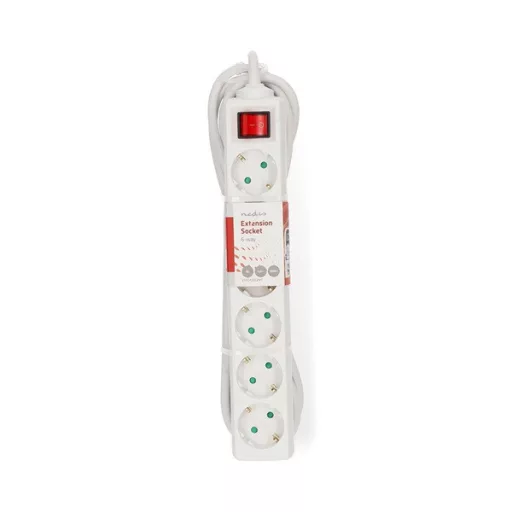 Nedis ESOC650F2WT 6 aljzatos kapcsolós (6-os) elosztó, 5 m, 3680 W, 16 A