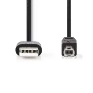   Nedis CCGL60101BK20 USB2.0, USB A - B kábel, 480Mbs, hossz 2m