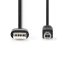 Nedis CCGL60101BK20 USB2.0, USB A - B kábel, 480Mbs, hossz 2m