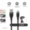 Nedis CCGB60800BK15 flexibilis USB A - USB C (USB-C) kábel, USB2.0, 15W, hossz 1,5m, fekete rugalmas szilikon