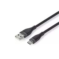   Nedis CCGB60800BK15 flexibilis USB A - USB C (USB-C) kábel, USB2.0, 15W, hossz 1,5m, fekete rugalmas szilikon