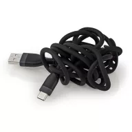   Nedis CCGB60800BK15 flexibilis USB A - USB C (USB-C) kábel, USB2.0, 15W, hossz 1,5m, fekete rugalmas szilikon