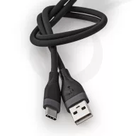   Nedis CCGB60800BK15 flexibilis USB A - USB C (USB-C) kábel, USB2.0, 15W, hossz 1,5m, fekete rugalmas szilikon