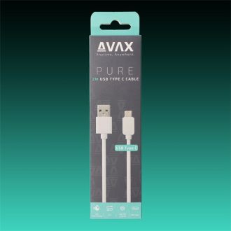 AVAX Töltőkábel, USB-A - USB-C, 2,1A, 2 méter, fehér