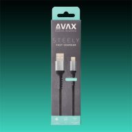   AVAX Töltőkábel, USB-A - Lightning, 3A, 1,5 méter, acélszürke