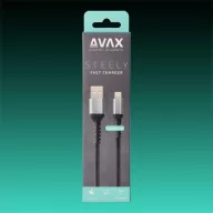   AVAX Töltőkábel, USB-A - Lightning, 3A, 1,5 méter, acélszürke