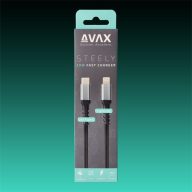   AVAX Töltőkábel, USB-C - Lightning, 3A, 1,5 méter, acélszürke