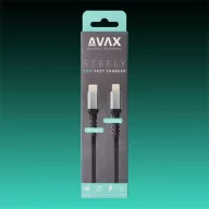   AVAX Töltőkábel, USB-C - Lightning, 3A, 1,5 méter, acélszürke